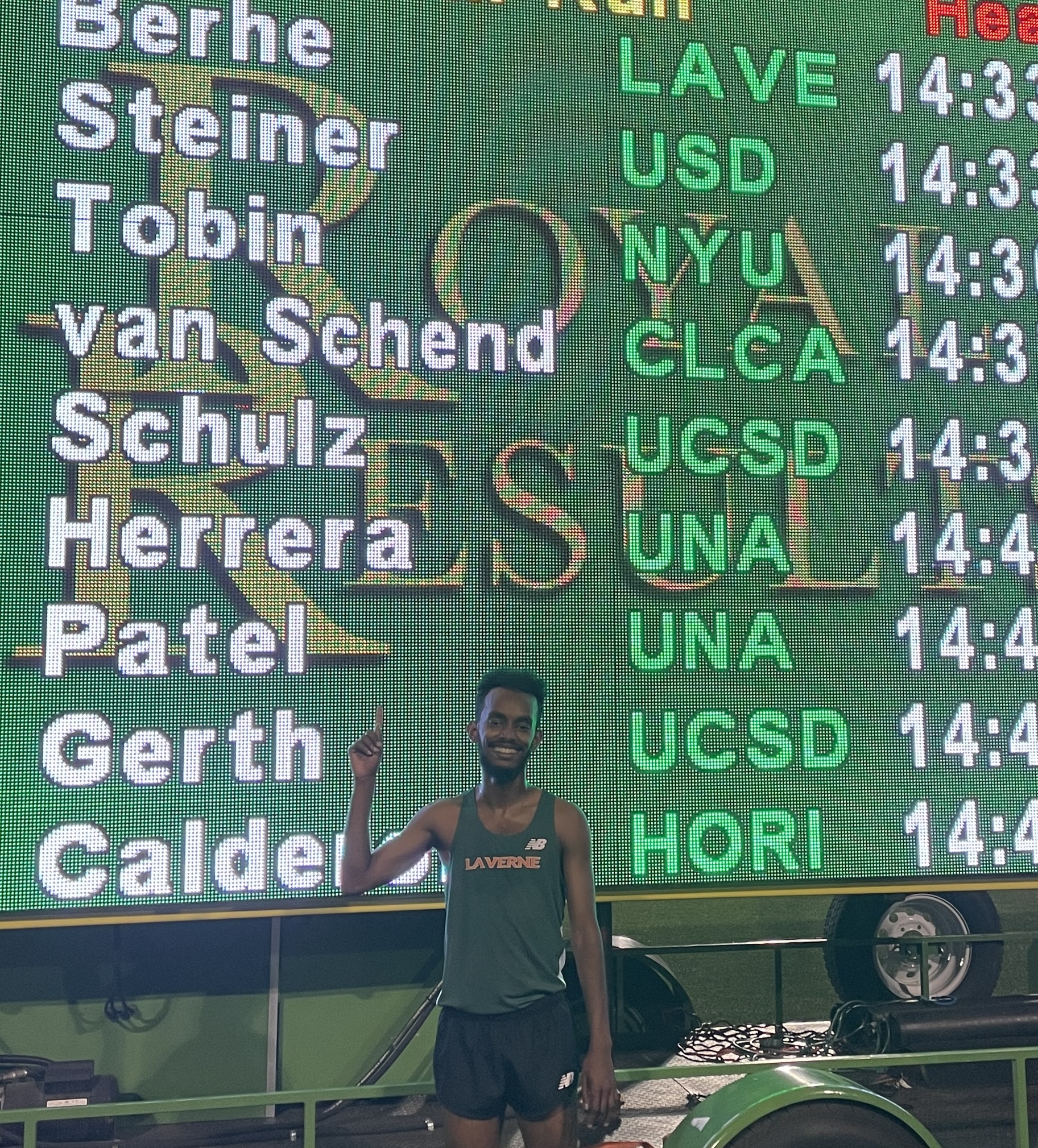 Temesgen Kflom Berhe Sets  University of La Verne School Record In The 5000m