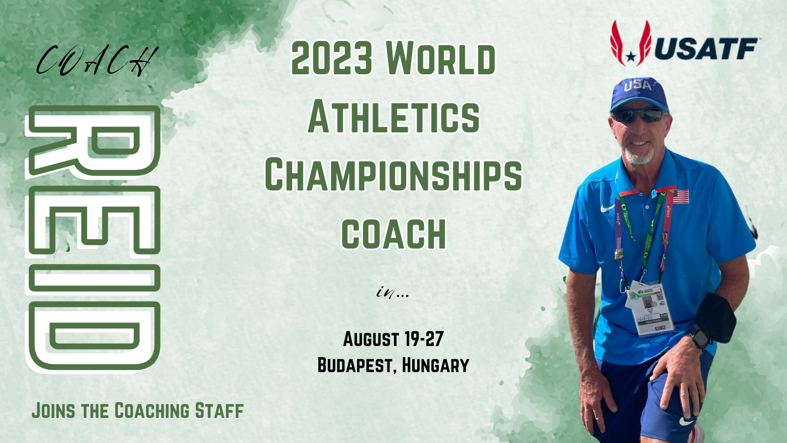 Reid Selected As Head Coach For Team USA At World Athletics Championships