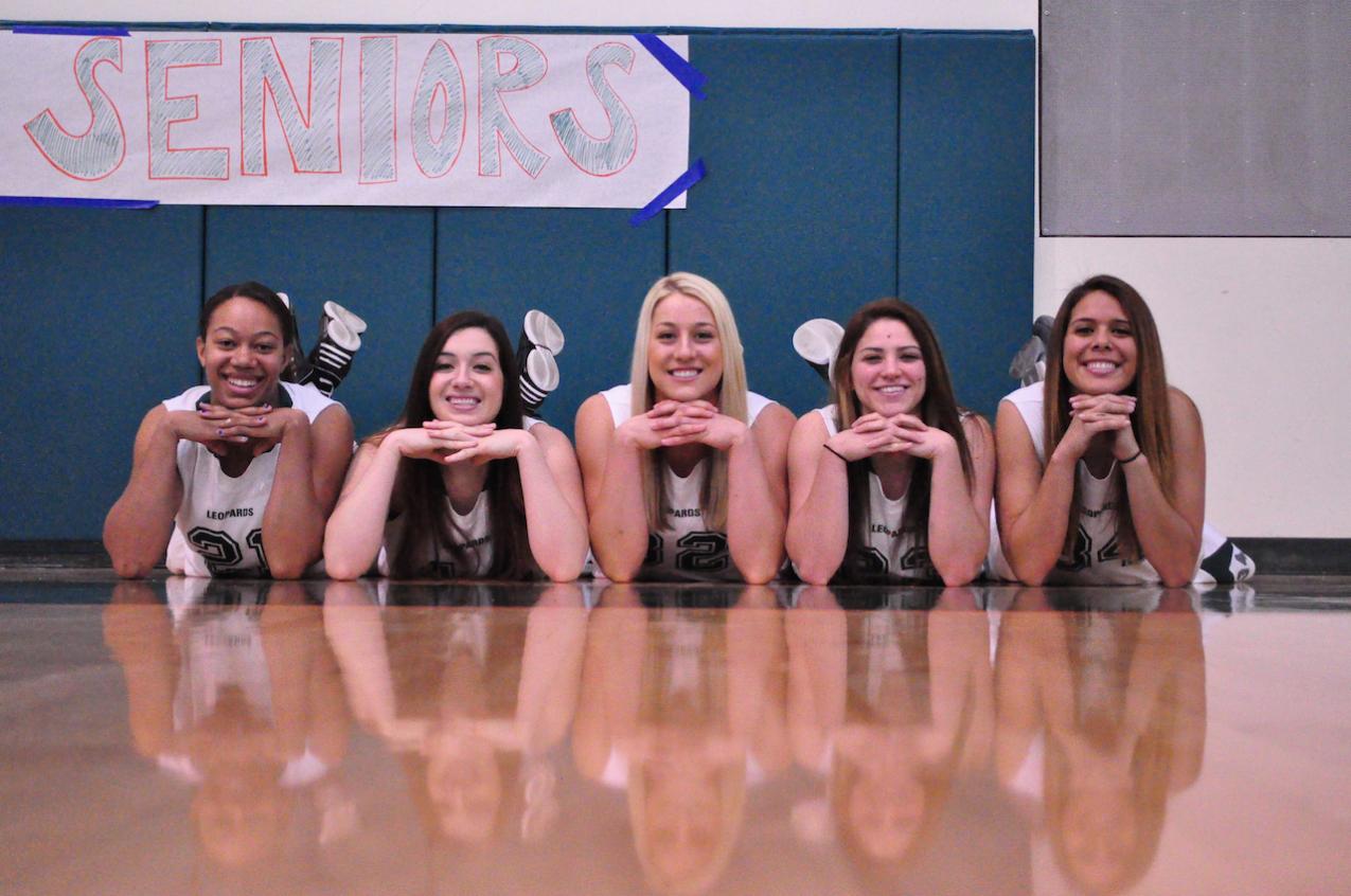 The Leopard seniors (L-R):  Tyne McClure, Michelle Webb, Kayla Cribbs, Amanda Copas and Christina Kinney