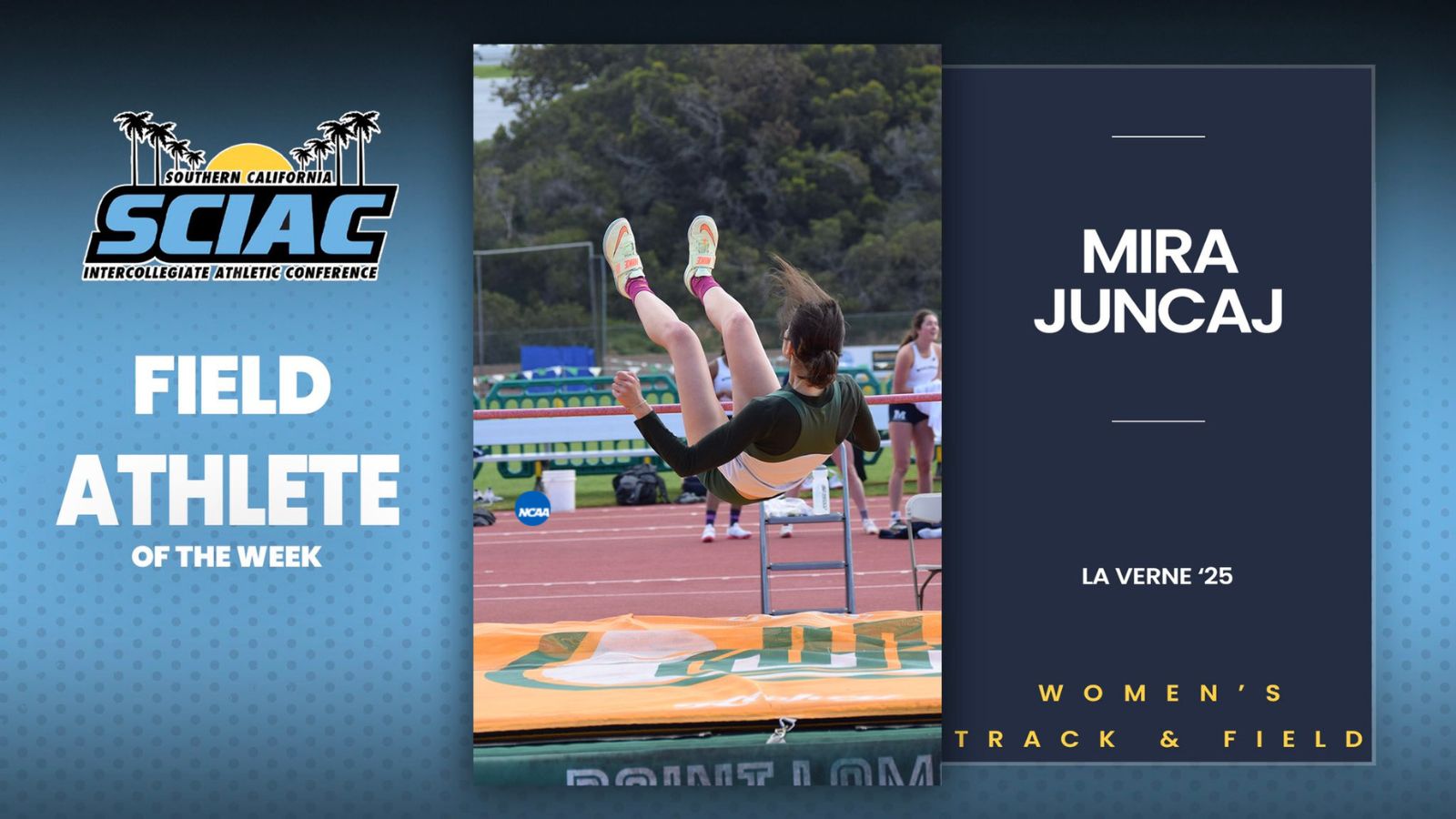 Mira Juncaj Named The SCIAC Field Athlete of the Week