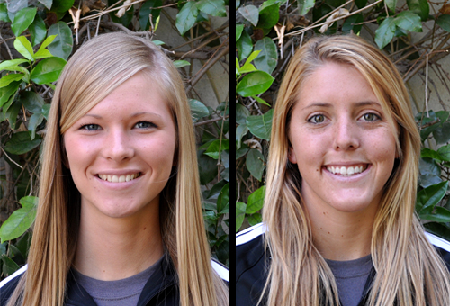 Sophomores Catie Logan (left) and Kendall Kraiss represent La Verne on the All-SCIAC team