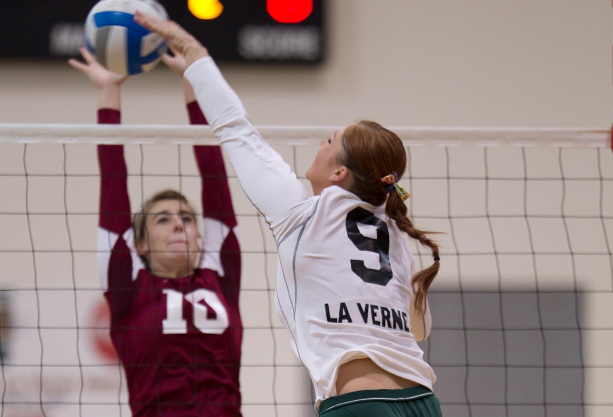 Senior Anna Calmer hit .370 against CMS while registering 13 kills